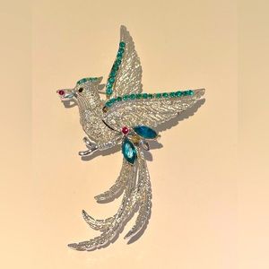 Vintage Dodds Rhinestone Bird of paradise